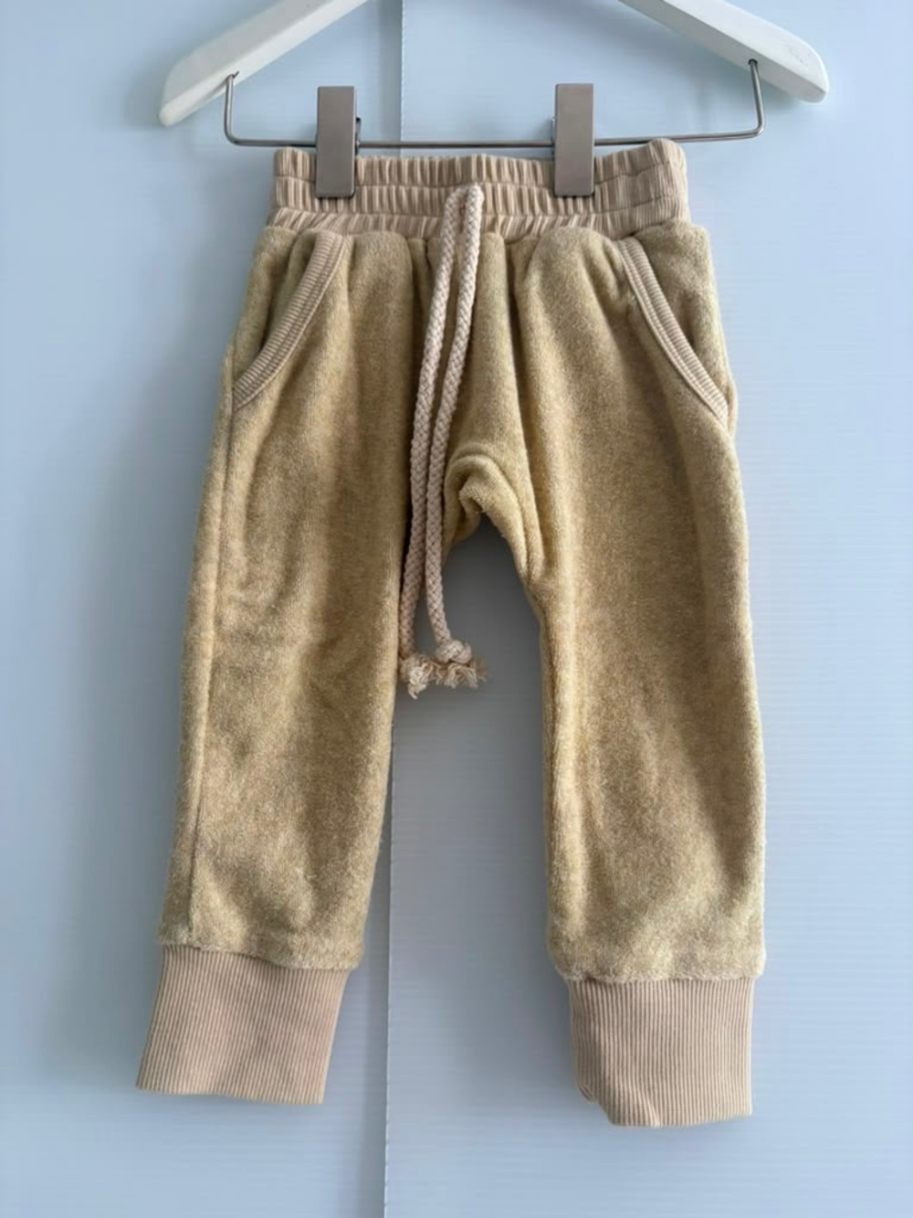 Eadaie Murray & Finn Terry Towel Harem Baby Joggers Tan 6-12M Like New